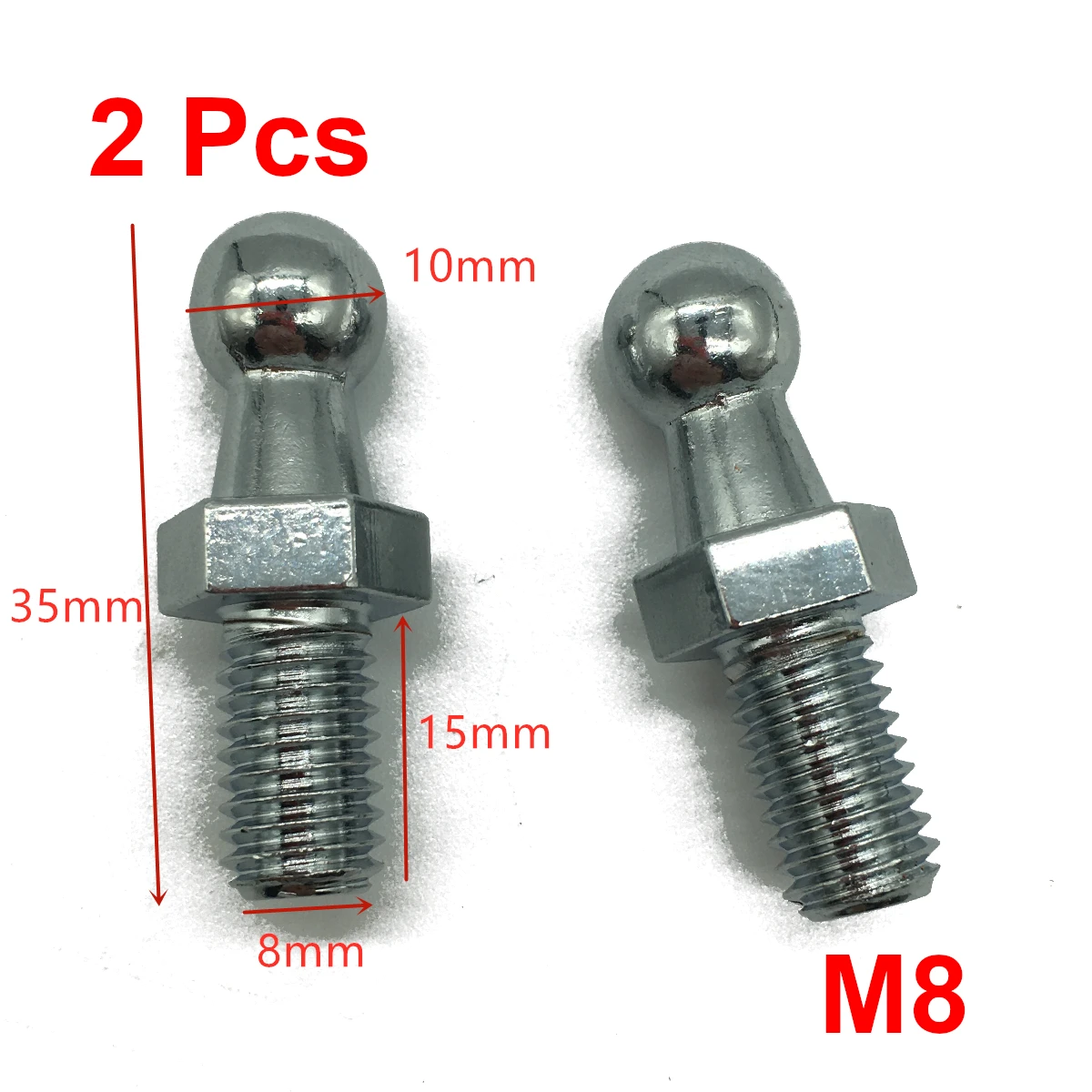2Pcs Car Gas Spring Lift Supports Damper Fixed End Fitting Connectors M6/M8 Fema - £39.95 GBP
