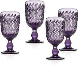Goblets Set Of 4 Glassware Vintage Glasses Stem Wine Water Stemmed 12 Oz... - $44.90