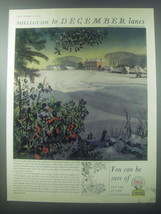 1954 Shell Oil Ad - Shellguide to December Lanes - £14.76 GBP