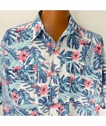 Izod Saltwater Hawaiian Aloha XXL Shirt Hibiscus Flamingos Palm Tropical - $938.87 MXN