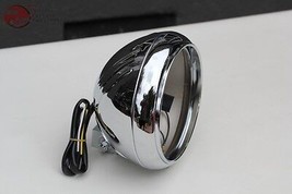 Motorcycle Ribbed 7&quot; Round Head Light Lamp Bulb Bucket Housing Heritage ... - £1,564.50 GBP