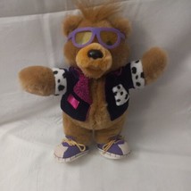 Vintage 80&#39;s 10&quot; Teddy Grahams Stuffed Plush Bear w/Sunglasses &amp; Jacket ... - $17.82