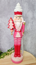 Cupcakes and Cashmere Christmas Cupcake Nutcracker Red Pink Figurine 13.5&quot; NEW - $44.99