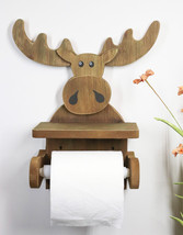 Ebros Whimsical Kids Rustic Bull Moose Cub Toilet Paper Holder With Phone Rest - £28.96 GBP