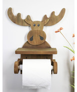 Ebros Whimsical Kids Rustic Bull Moose Cub Toilet Paper Holder With Phon... - $50.56 CAD