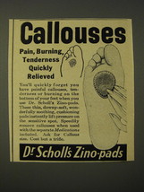 1950 Dr. Scholl&#39;s Zino-pads Ad - Callouses pain, burning, tenderness - £14.74 GBP