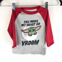 Star Wars Baby Yoda T Shirt Raglan Sleeve You Make My Heart Go Vroom Red 12M - £4.00 GBP