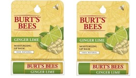 Burt&#39;s Bees 100% Natural Moisturizing Lip Balm, Ginger Lime 4.25 g Pack of 2 - £8.48 GBP