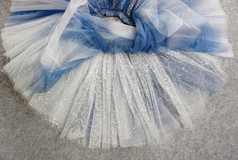 Women Girl Short Frozen Tutu Skirt Silver Blue Layered Puffy Tutu Skirt Holiday image 8