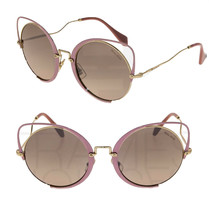 Miu Miu 51T Sqenique Glitter Pink Gold Mirror Oversized Catwalk Sunglasses MU51T - £139.04 GBP