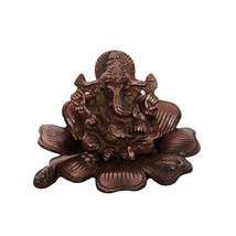 Lord Ganesha on Flower Metal Idol Home Decoration  Statue Gift For Return Gift - £21.91 GBP