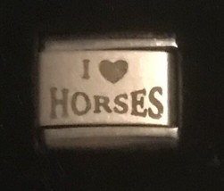 I Heart Love Horses Laser Italian Charm Link 9MM K19 - £9.43 GBP