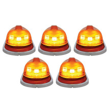 6 LED Standard Pickup Truck Cab Marker Light Amber Bulbs &amp; Lenses Set of 5 - £40.44 GBP
