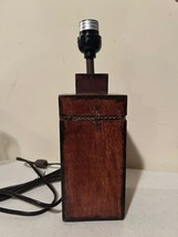 New rustic Wood lamp base wit barb wire accents image 3