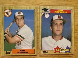 2) 1987 Topps Baltimore Orioles Cal Ripkin Jr Allstar #609 Regular #784 NM-M - £6.01 GBP