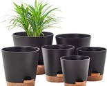 Faithland 6-Pack Black Self-Watering Planter Pots - 8-7, 6X6, 5X5, 5 Inc... - $37.95