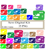Sewing Machine-Digital Kit-Jewelry Tag-Clipart-Art Clip-Gift Tag-T shirt - $37.30 MXN