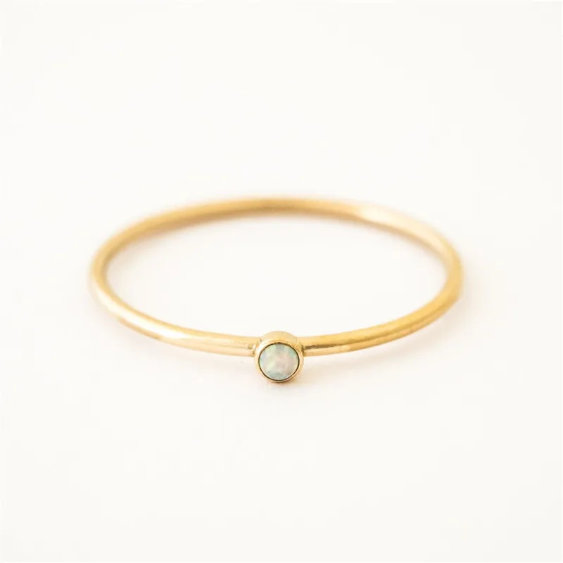 14K Gold Filled Tiny Opal Ring Knuckle Ring Minimalism Gold Jewelry Anillos Muje - £26.65 GBP