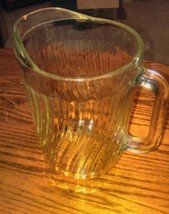 Vintage Heavy Glass Beer Pitcher Bar Waitress Wavy Side Ice Lemonaide Su... - £39.15 GBP