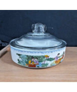Japanese Style Covered Casserole Stoneware/Pottery Hand Painted 8 1/2”X 3” - £35.69 GBP