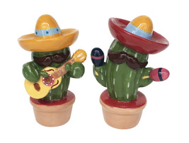 Cactus 20358 Fiesta Time Mariachi 3D Ceramic Salt and Pepper Shakers Blue Sky - £18.99 GBP