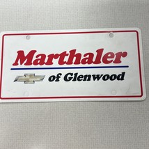 Vintage Plastic License Plate Insert Advertising Dealer Marthaler Glenwo... - $40.67 CAD