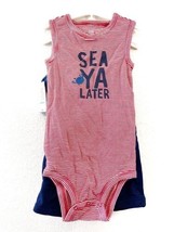NWT Just One You Toddlers Boys 3 pieces See Ya Latter Tank Top &amp; Shorts ... - $14.99