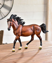 Horse Figurine Standing Brown With Black Mane and Tail 11" High Country Resin  image 2