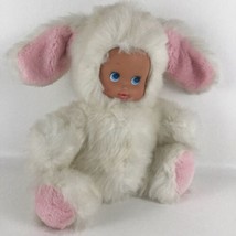 Anne Geddes Baby Bunnies Plush Doll White Easter Bunny Phace Toys Vintag... - $19.75