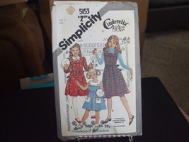 Simplicity 5153 Girl&#39;s Dress or Jumper &amp; Dickie Pattern - Size 7 Chest 26 - $8.90