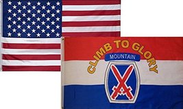 3x5 Wholesale Combo USA American &amp; 10th Mountain Division Flag 3&#39;x5&#39; (2 Pack) - £10.13 GBP