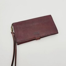 Vtg Duluth Trading Women&#39;s Brown Full Leather Snap Credit Card Wallet - £20.12 GBP