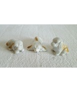 Set of 3 Adorable Matching White Brown Vintage Porcelain Poodle Dogs Pup... - $17.61 CAD