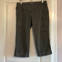 NWOT MOSCHINO Jeans Cotton Blend Khaki Cropped Pants SZ IT 46/US 12 - £69.62 GBP