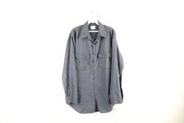 Vtg 60s Big Mac Mens XL Thrashed Double Pocket Mechanic Button Shirt Gray USA - $59.35