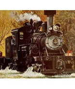 1961 Climax Logging Engine Train Art Print Card American Heritage Railro... - £27.02 GBP