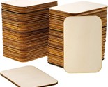 60 Pack Unfinished Wood Cutouts For Crafts, Rectangle Wooden Slices, 2 X... - $24.99