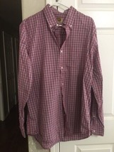 Men&#39;s The Foundry Red/Blue Checkered Button-Up Long-Sleeve Shirt--Size LT - $9.99