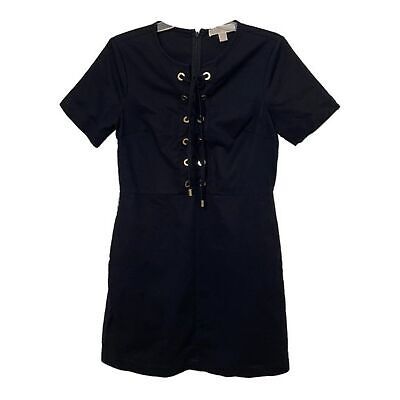 Primary image for Michael Michael Kors Black Cotton Short Sleeve Midi Dress Womens 6