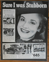 Plymouth chrysler original 1941 vintage ad car print usa mini poster automoviles - £4.50 GBP