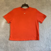 Nike Shirt Mens Small Red 100% Cotton Tee White Swoosh Collar - $9.90