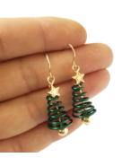 Christmas Tree &amp; Star Earrings - Festive Holiday Jewelry for Christmas - $17.64 CAD