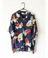 Caribbean Roundtree &amp; Yorke Men’s Hawaiian Shirt Size XL Navy Palm Tree ... - $14.84