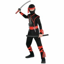 Shadow Ninja Boys Large Costume Red Black - £29.27 GBP