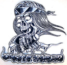 Night Rider Skull Jumbo Back Patch Jacket Guns JBP010 - £9.51 GBP