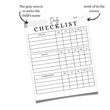 Printable Kids Chore Chart - Responsibility Chart for Children - Daily C... - £2.36 GBP