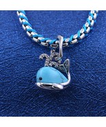 Sterling silver Turquoise-coloured Whale Dangle Charm Gift for her 793822 - $17.90