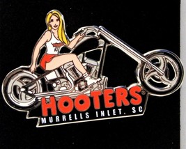 Murrells Inlet, Sc Hooters Blonde Girl On A Black Motorcycle Bike Pin - £11.84 GBP