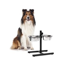 Relaxdays Stainless Steel Feeding Bowl Set Of 2 With Height-Adjustable S... - $54.51 CAD