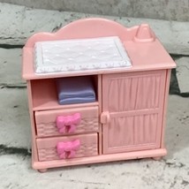 Fisher Price Loving Family Dollhouse Changing Table Pink Nursery Furniture - $9.89